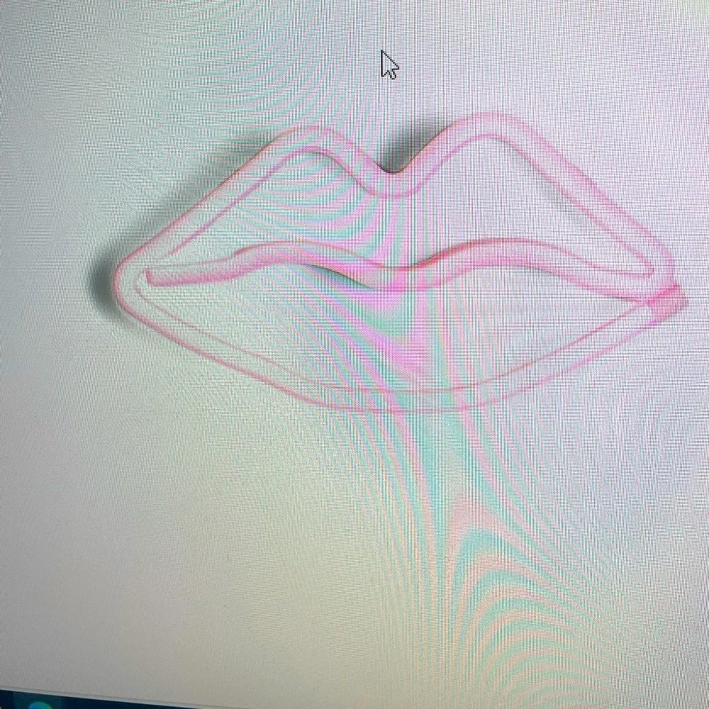 Pink Neon Hanging Light LED LIPS Sign Kisses USB Plug & Battery Slot NEW